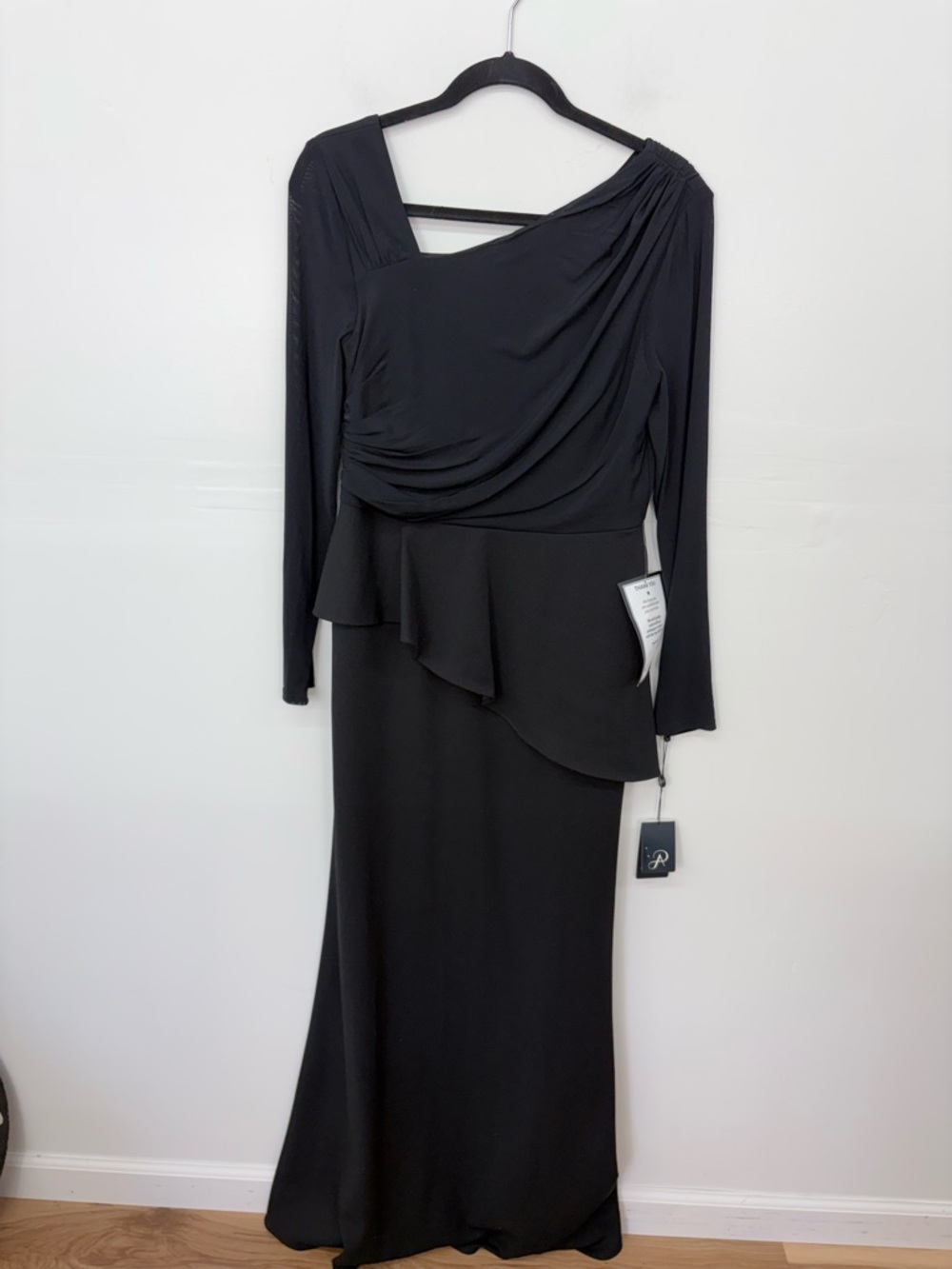 Adrianna Papell Knit Crepe Combo Mesh Gown NWT G26